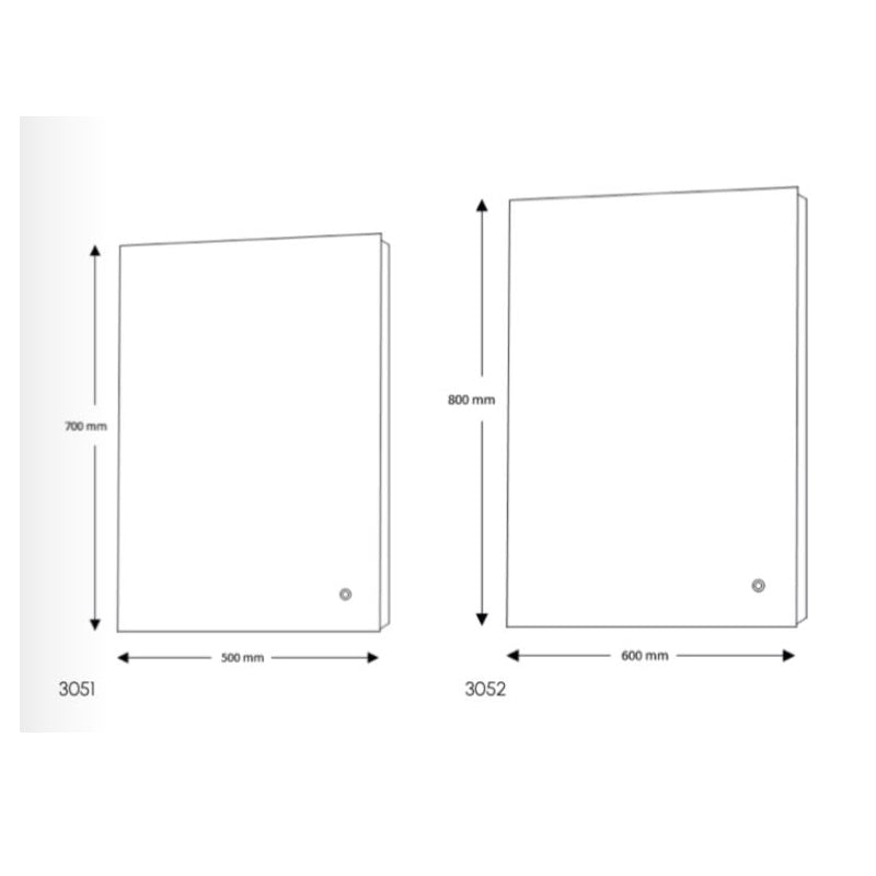 TB Angus Slimline LED Touch Mirror Simple Touch Easy Operate
