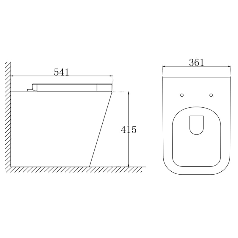 TB Milan Rimless Wall Hung Square Toilet Complete Set