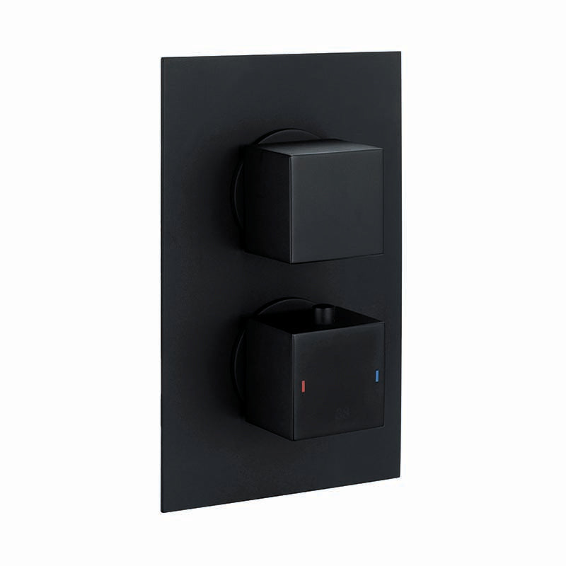 RAK-Showering Square Dual Outlet 2 Handle Thermostatic Shower Valve