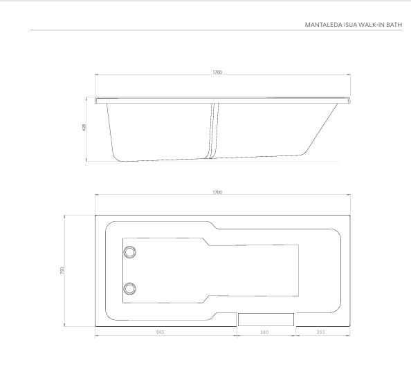 Mantaleda Isua RV Walk-In Bath – Easy Access | Two Styles, One Size