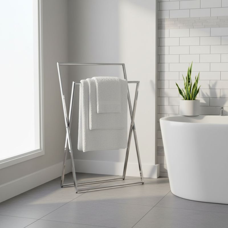 Smedbo OUTLINE Towel Rail Free Standing Polished Chrome Brass | 1 Colour, 1 Size