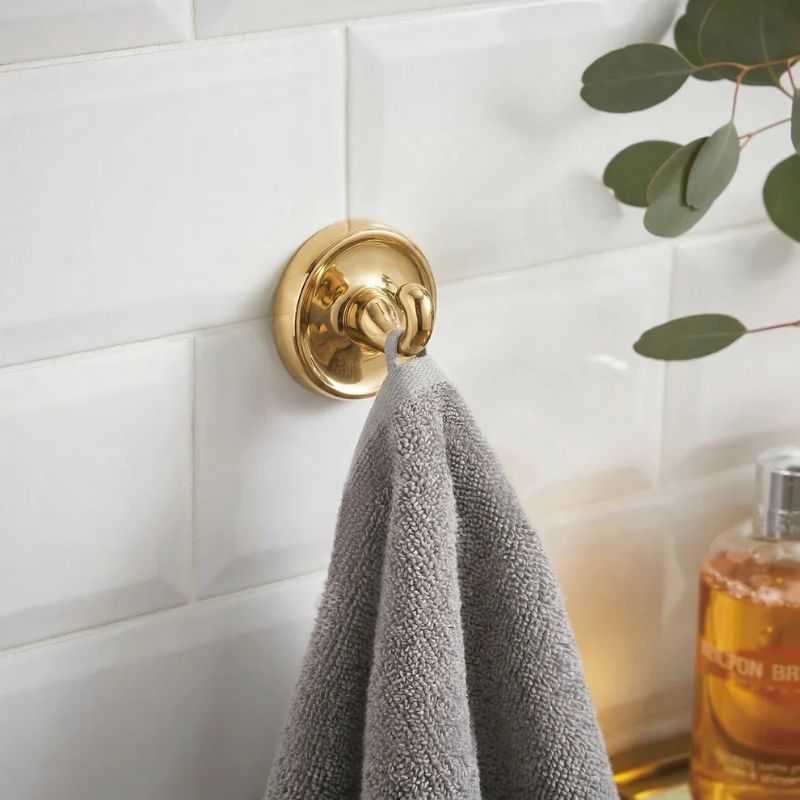 Smedbo VILLA Towel Hook Polished Chrome Brass Hook | 2 Colours, 1 Size