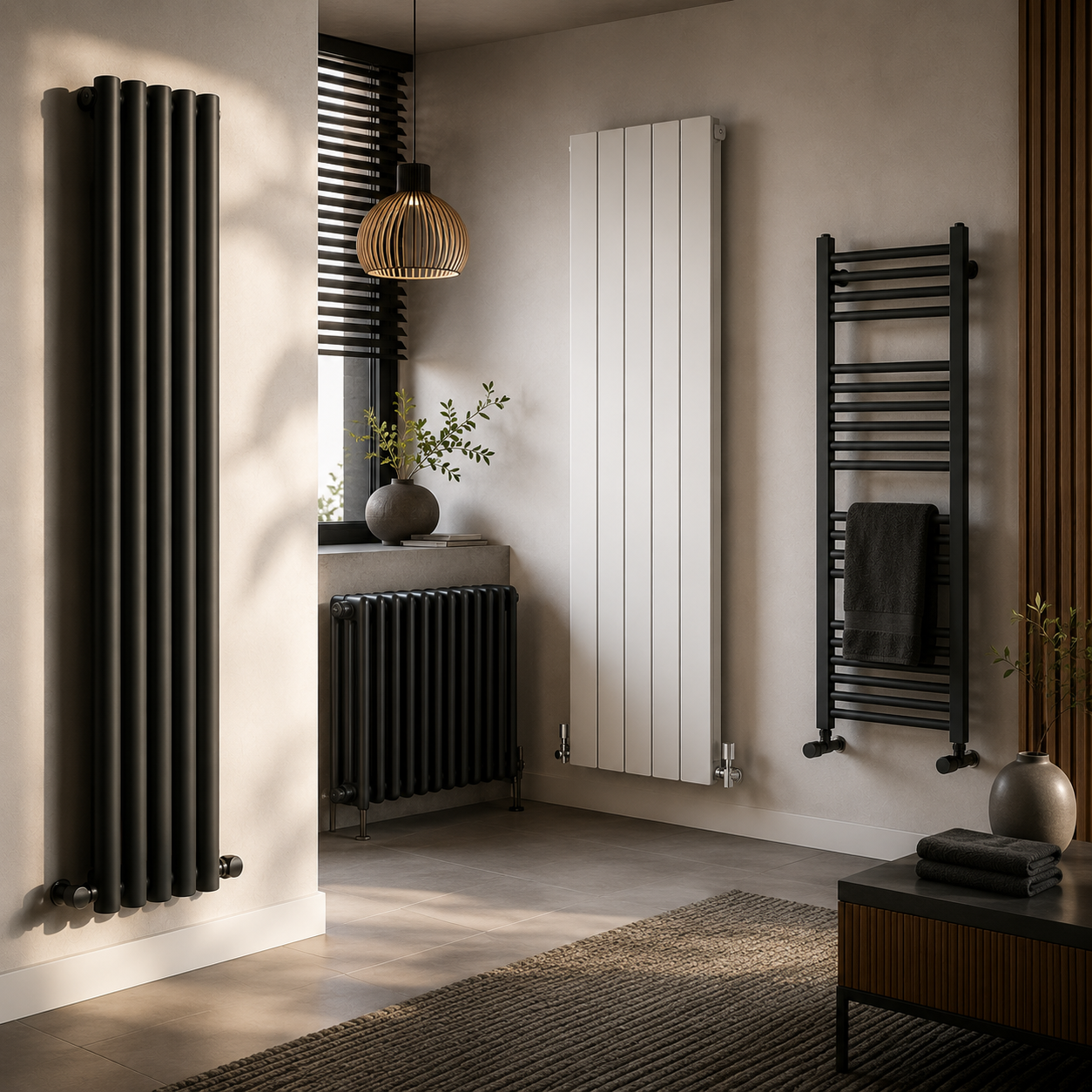 Reina Albano Aluminium Radiator In Brass