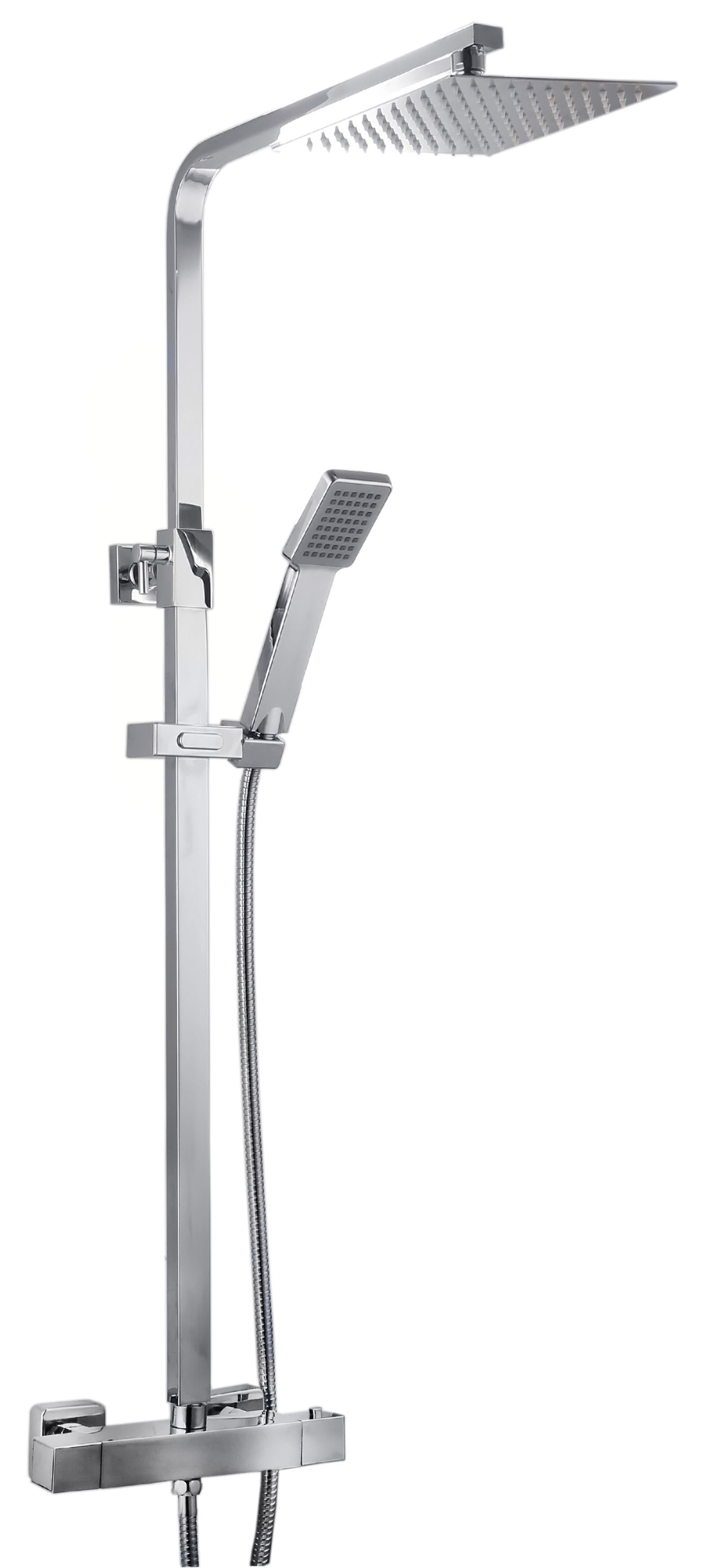 TB Plumb Essential Square Thermostatic Overhead shower kit with SS Head (0126)