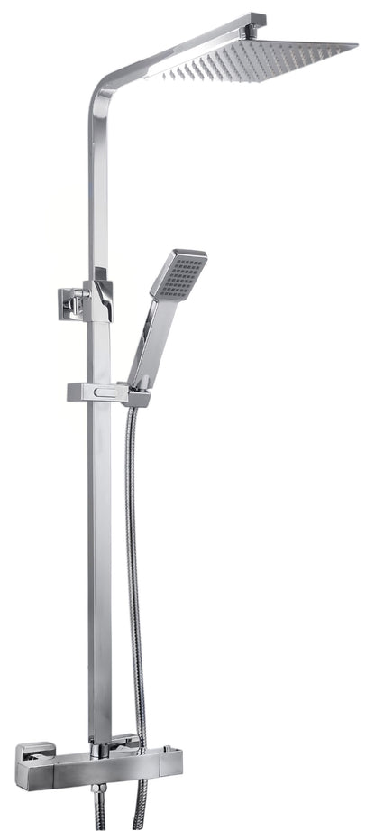 TB Plumb Essential Square Thermostatic Overhead shower kit with SS Head (0126)