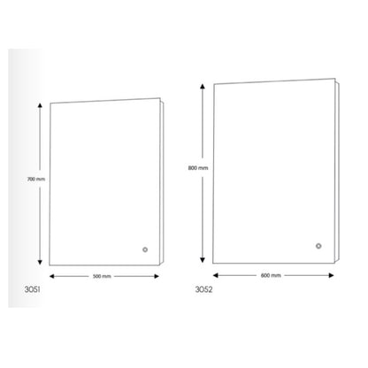 TB Angus Slimline LED Touch Mirror Simple Touch Easy Operate