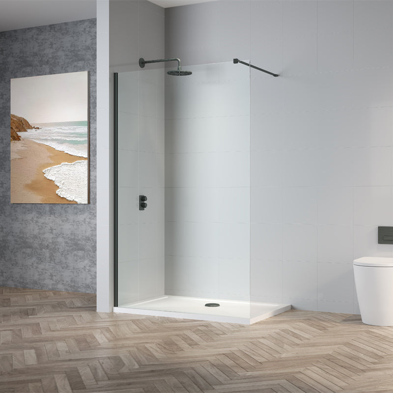 TB TI8 Wetroom Panel Gunmetal 8mm Toughened Safety Glass