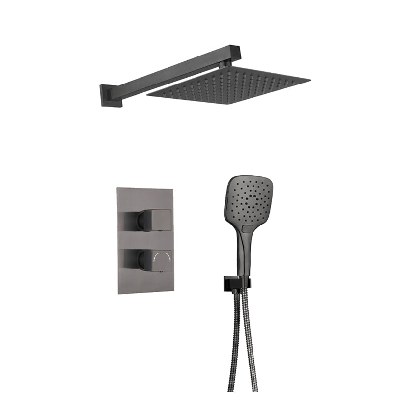 TB Concealed Thermostatic 2 Handle 2 Way Shower Kit Slimline Shower Head