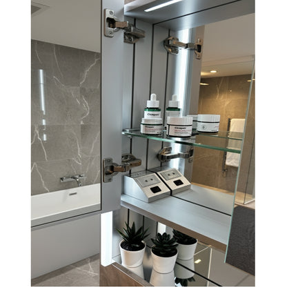 TB Poppy Led Mirror Cabinet with USB, Shaver Socket & Wireless Charging