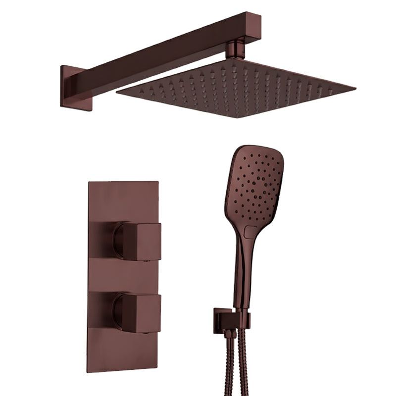 TB Concealed Thermostatic 2 Handle 2 Way Shower Kit Slimline Shower Head