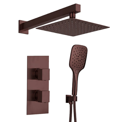 TB Concealed Thermostatic 2 Handle 2 Way Shower Kit Slimline Shower Head