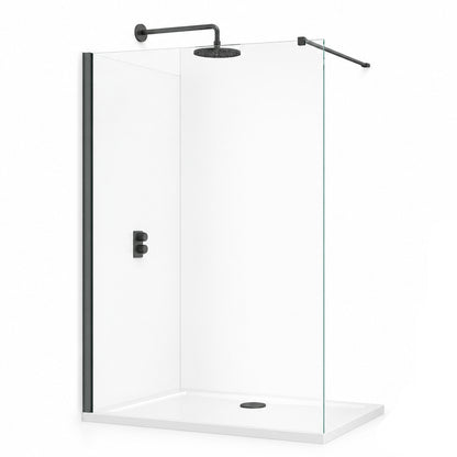 TB TI8 Wetroom Panel Gunmetal 8mm Toughened Safety Glass