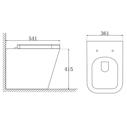 TB Milan Rimless Wall Hung Square Toilet Complete Set