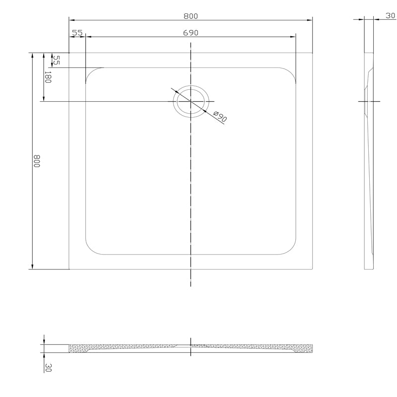 TB Shower Trays Stylish and Sleek 30mm Low Profile | 1 Colour, 26 Sizes, 5 Shapes