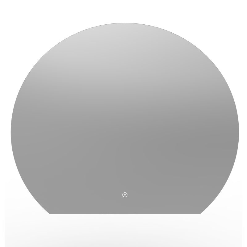 TB Olive Semi Circle LED Touch Mirror with Demist Slim 30mm Profile