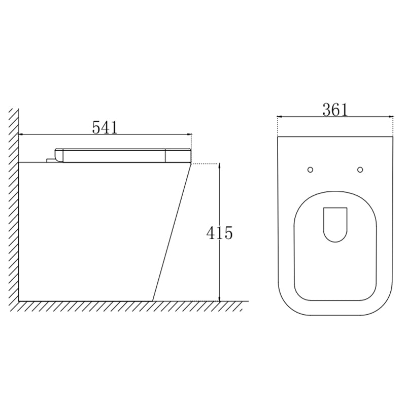 TB Milan Rimless Back-to-Wall Square Toilet UF Seat Construction