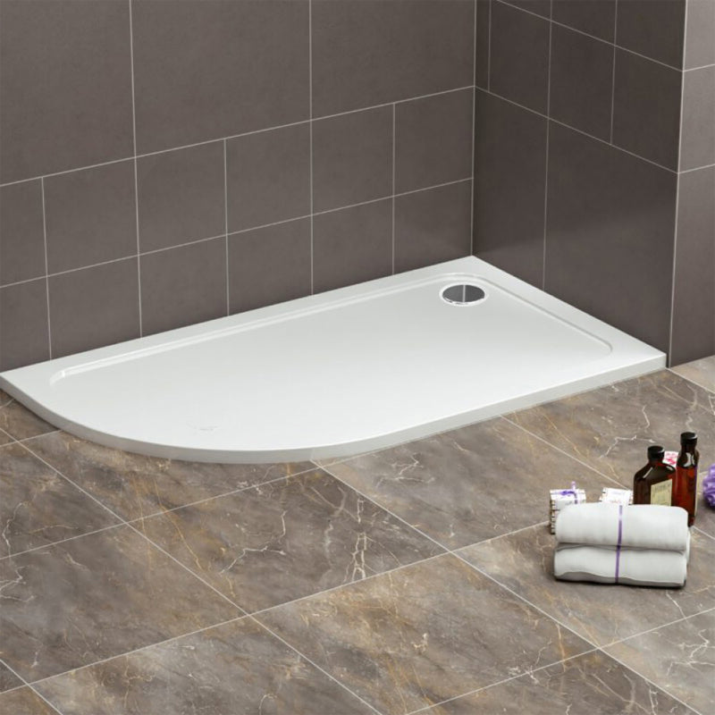 TB Left Offset Quad 30mm Low Profile Shower Tray Reinforced Resin Construction