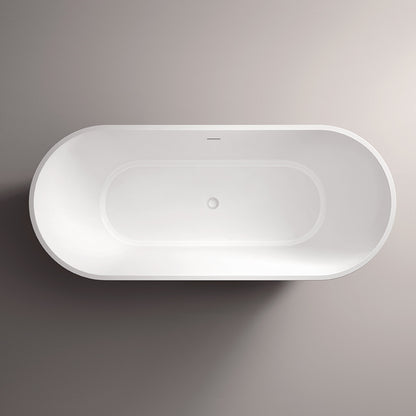 TB Amalfi Gloss White Freestanding Bath Included White Waste