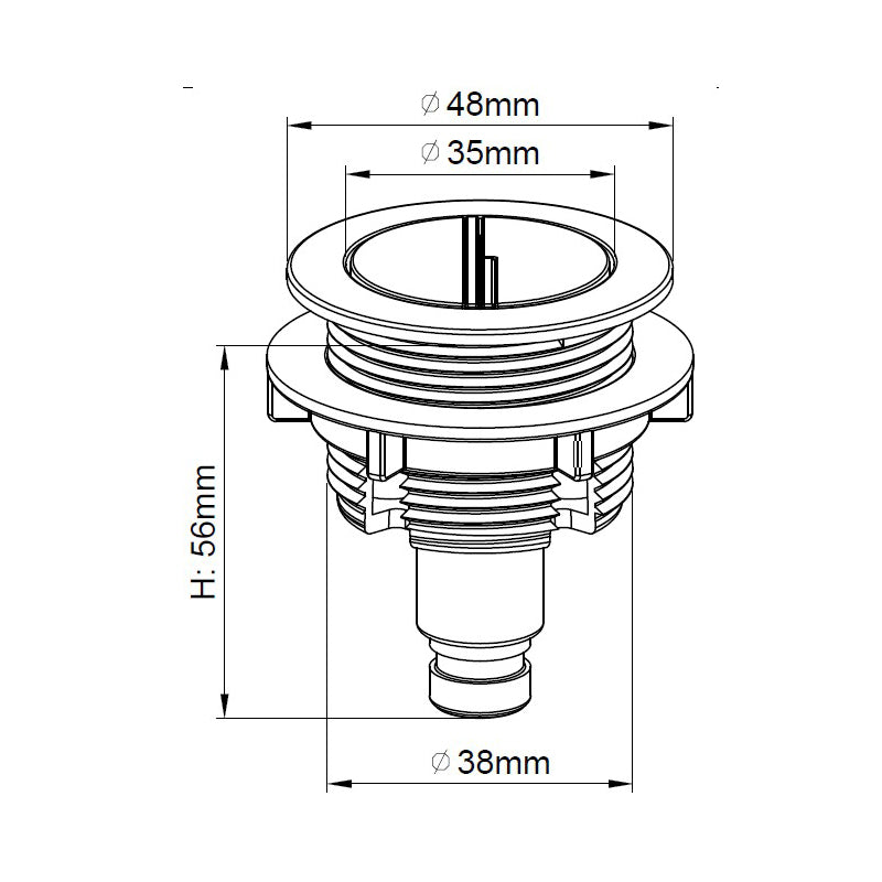 TB WC Dual Flush Valve with 2" & 1½" Outlets Water Saving Design