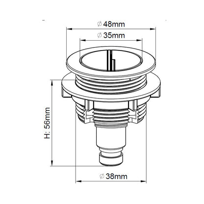 TB WC Dual Flush Valve with 2" & 1½" Outlets Water Saving Design