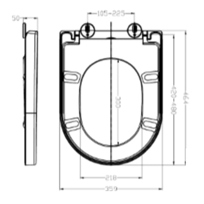 TB Dee Soft Close D Shape Toilet Seat Quick Release Design
