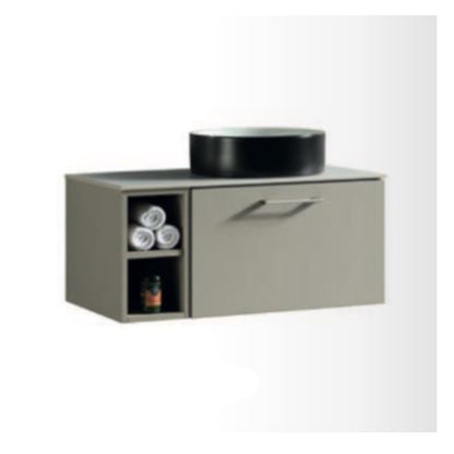 TB Piatta 800mm Wall Hung Vanity Side Storage & Sintered Countertop