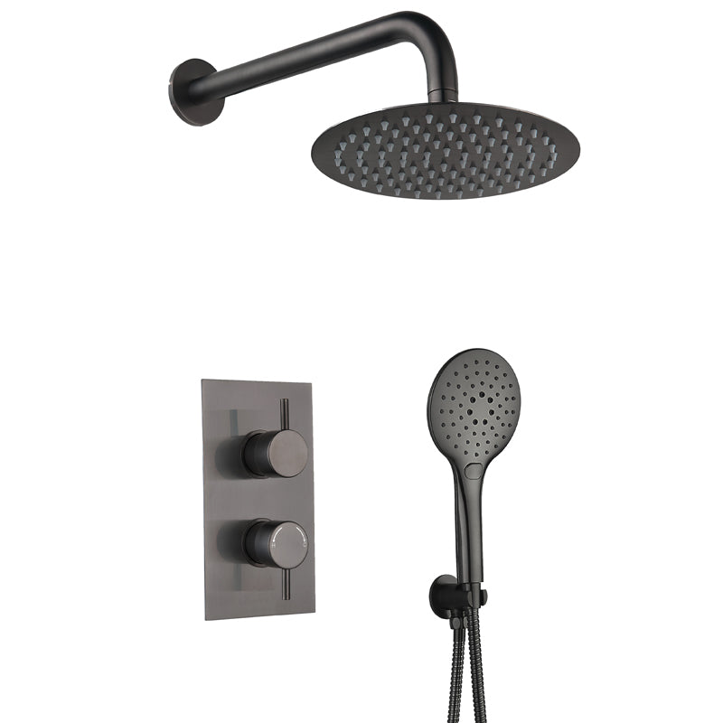 TB Concealed Thermostatic 2 Handle 2 Way Shower Kit Slimline Shower Head