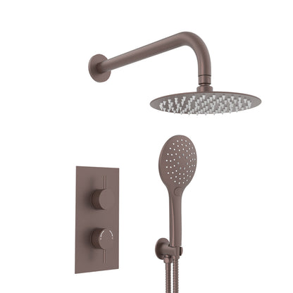 TB Concealed Thermostatic 2 Handle 2 Way Shower Kit Slimline Shower Head