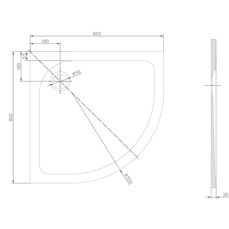TB Quad 30mm Low Profile Shower Tray Expertly Engineered Long-Lasting Performance