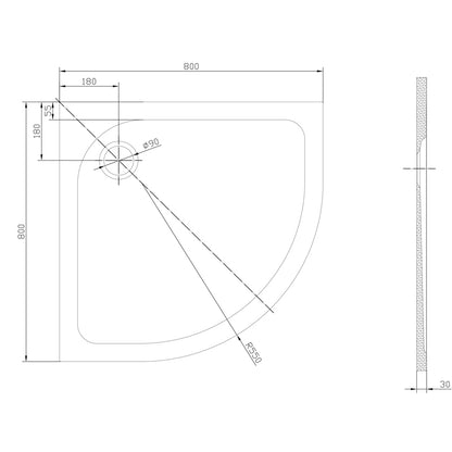 TB Quad 30mm Low Profile Shower Tray Expertly Engineered Long-Lasting Performance