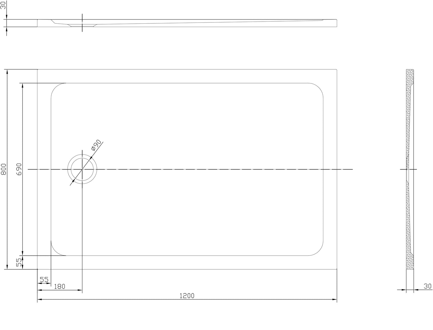 TB Shower Trays Stylish and Sleek 30mm Low Profile | 1 Colour, 26 Sizes, 5 Shapes