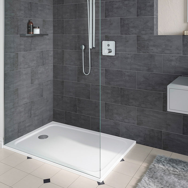 TB Rectangle 30mm Low Profile Shower Tray Gelcoat Stone Resin Construction