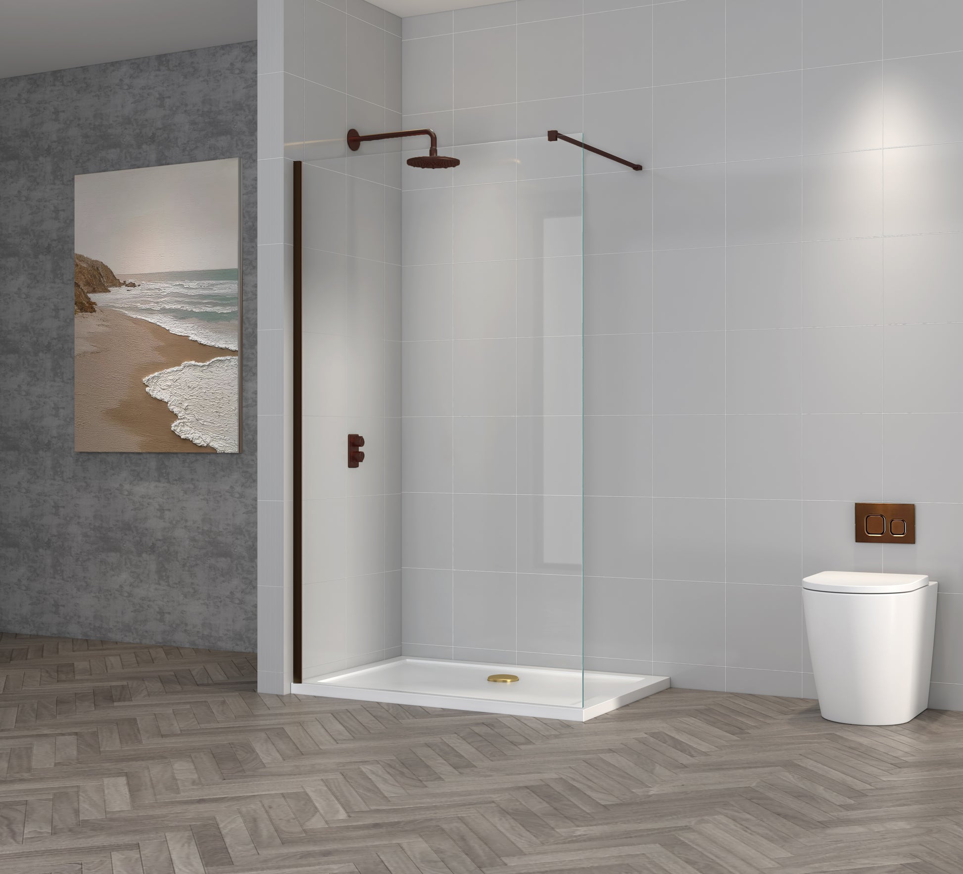 TB TI8 Wetroom Panel 8mm Toughened Safety Glass | 1 Colour, 6 Sizes
