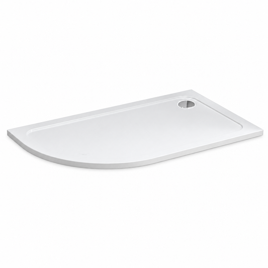 TB Left Offset Quad 30mm Low Profile Shower Tray Reinforced Resin Construction