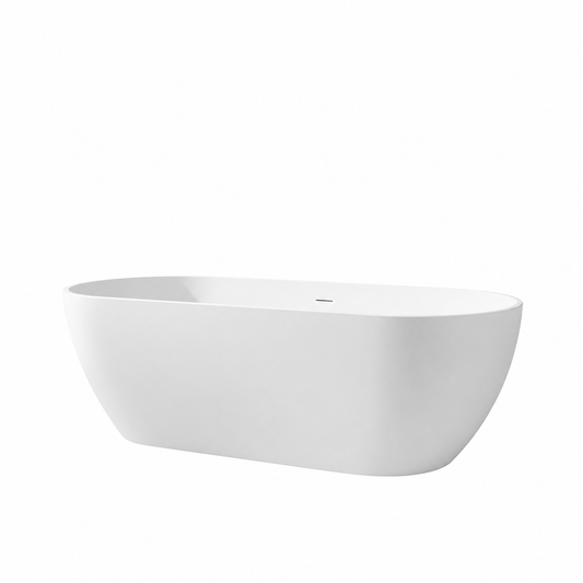 TB Amalfi Gloss White Freestanding Bath Included White Waste