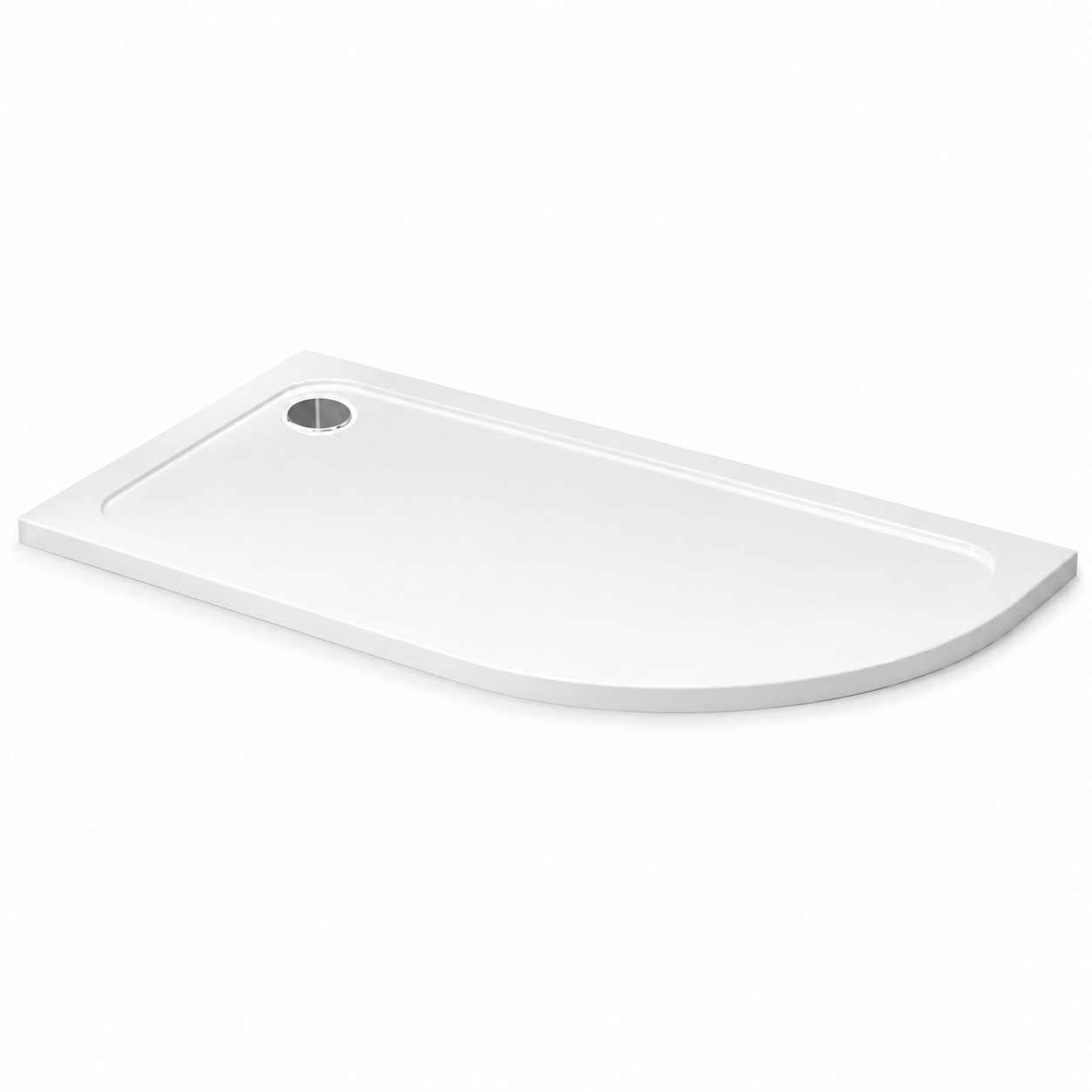TB Right Offset Quad 30mm Low Profile Shower Tray Reinforced Resin Construction