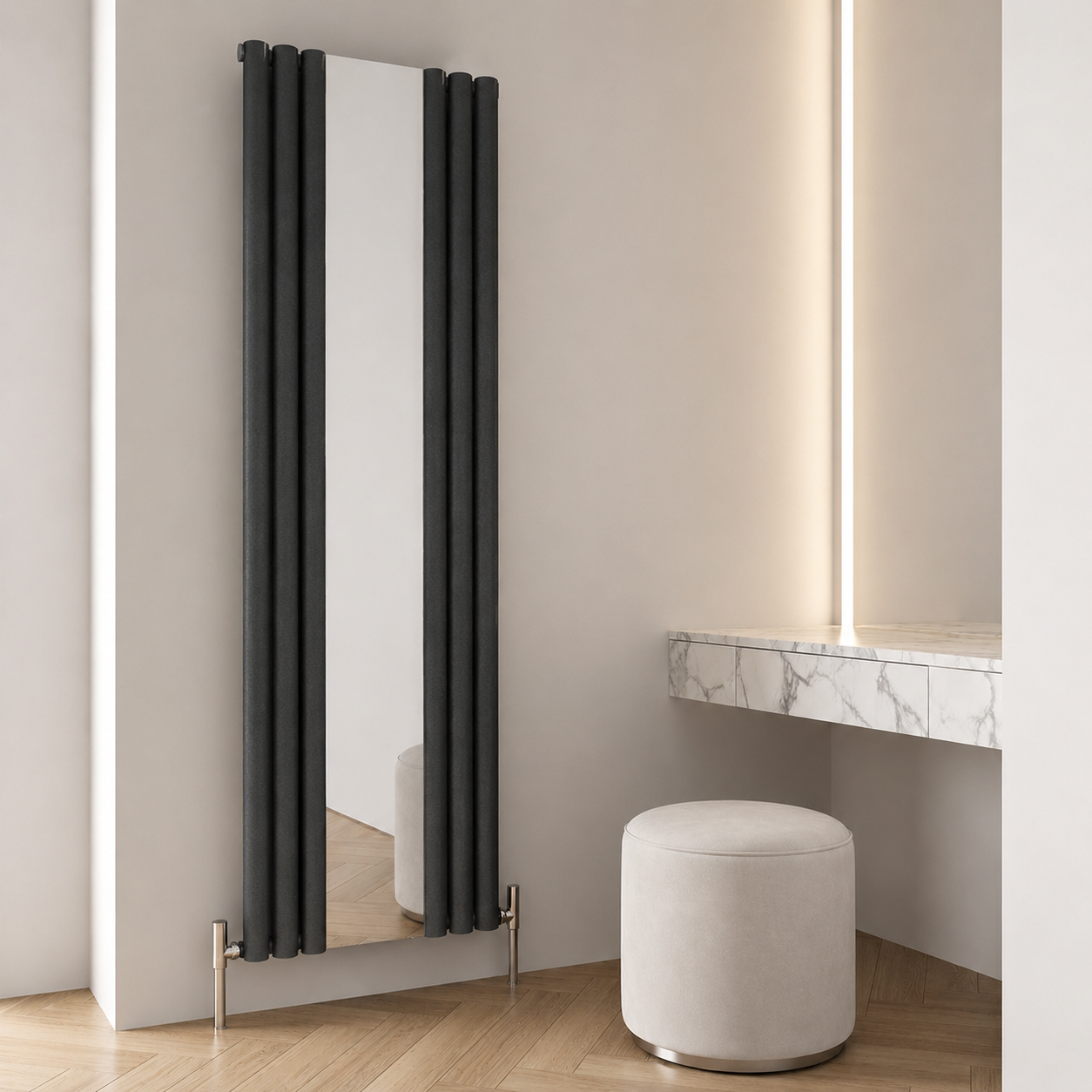 Carisa Tallis Mirror Premium Vertical Aluminium Radiator