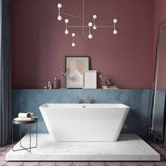 Charlotte Edwards Eris Contemporary Back-to-Wall Double Ended Bath In Gloss White