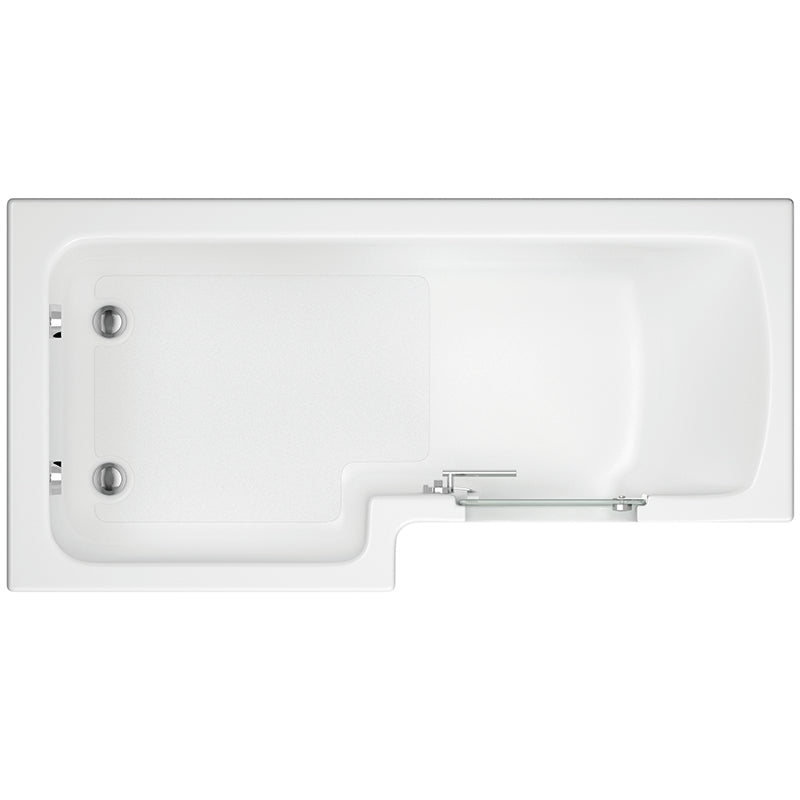 Mantaleda Larimar L-Shaped Walk-In Bath with Screen Left & Right Hand In White