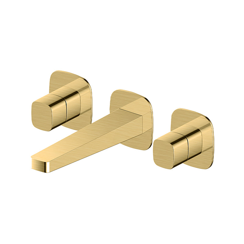RAK-Petit Square Wall Mounted 3 Hole Basin Mixer High-Quality Brass Construction