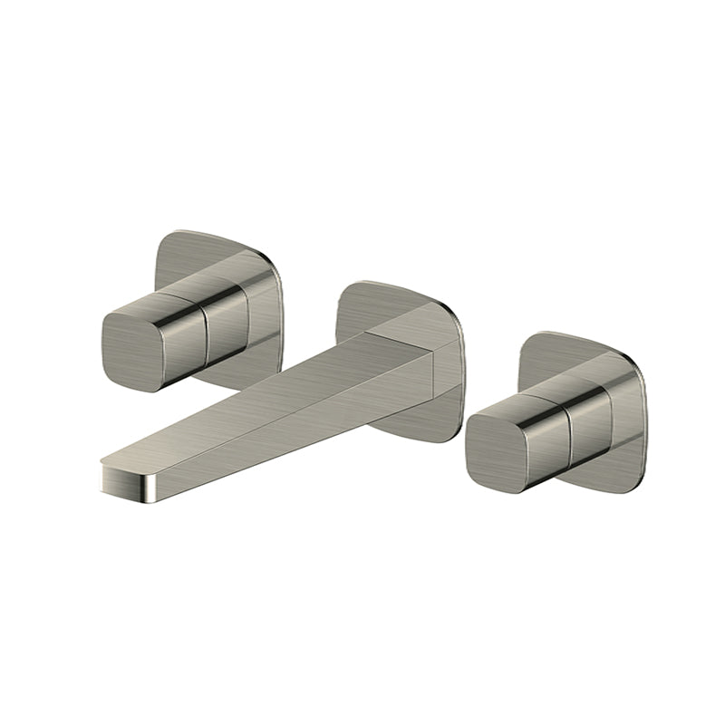 RAK-Petit Square Wall Mounted 3 Hole Basin Mixer High-Quality Brass Construction
