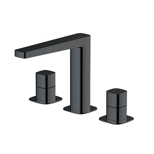 RAK-Petit Square Deck Mounted 3 Hole Basin Mixer Enhance Bathroom Design
