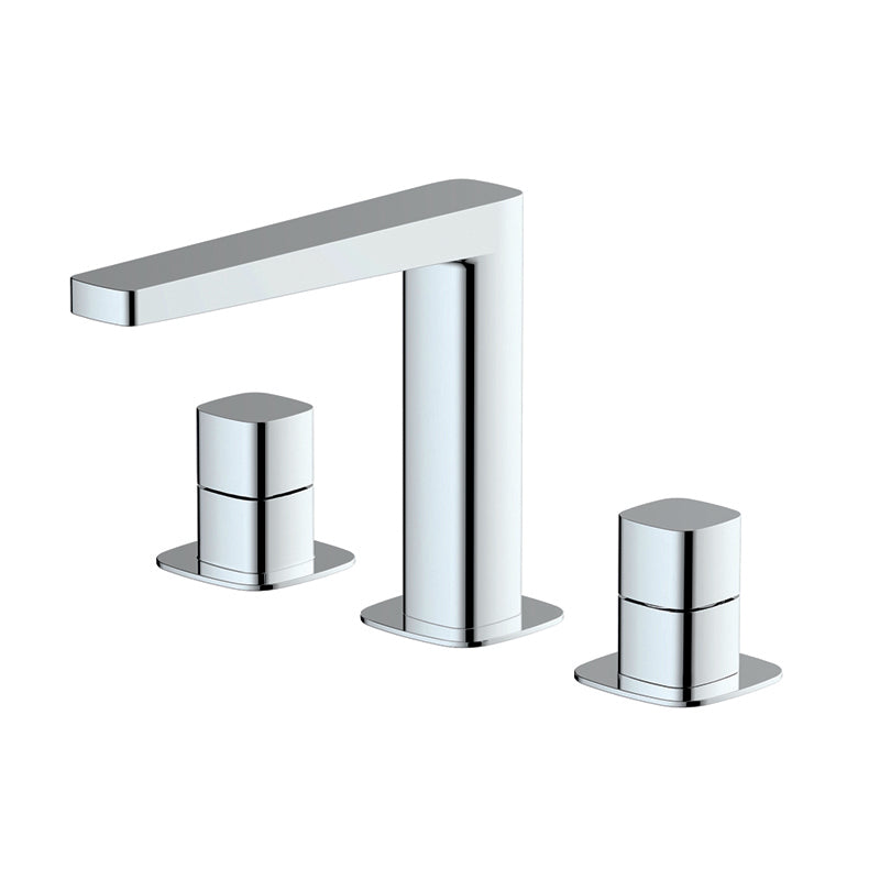 RAK-Petit Square Deck Mounted 3 Hole Basin Mixer Enhance Bathroom Design