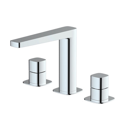RAK-Petit Square Deck Mounted 3 Hole Basin Mixer Enhance Bathroom Design