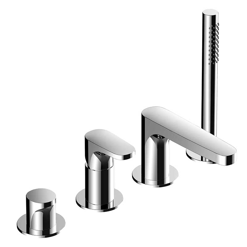 RAK-Portofino 4 Hole Deck Mounted Bath Shower Mixer Solid Premium Brass