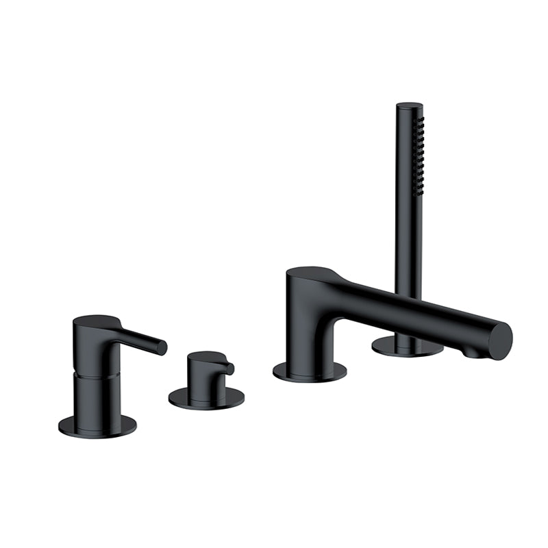 RAK-Sorrento 4 Hole Deck Mounted Bath Shower Mixer Contemporary Round Profile