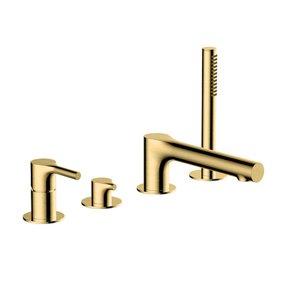 RAK-Sorrento 4 Hole Deck Mounted Bath Shower Mixer Contemporary Round Profile