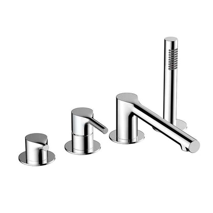 RAK-Sorrento 4 Hole Deck Mounted Bath Shower Mixer Contemporary Round Profile