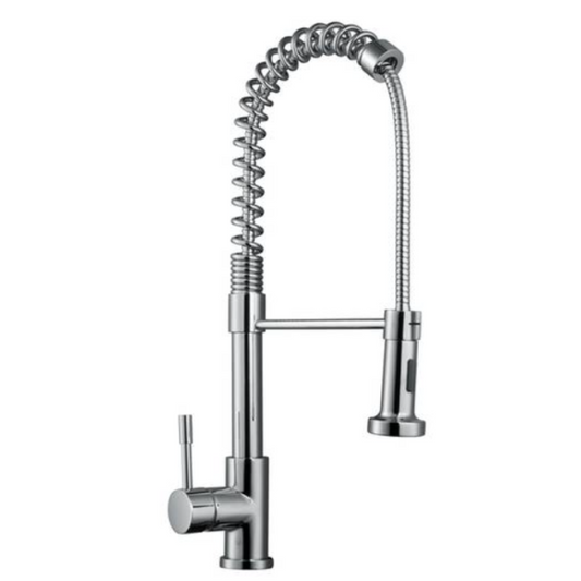 RAK Ceramics Rome Pull Out Side Lever Kitchen Sink Mixer Brass Built Chrom Finished
