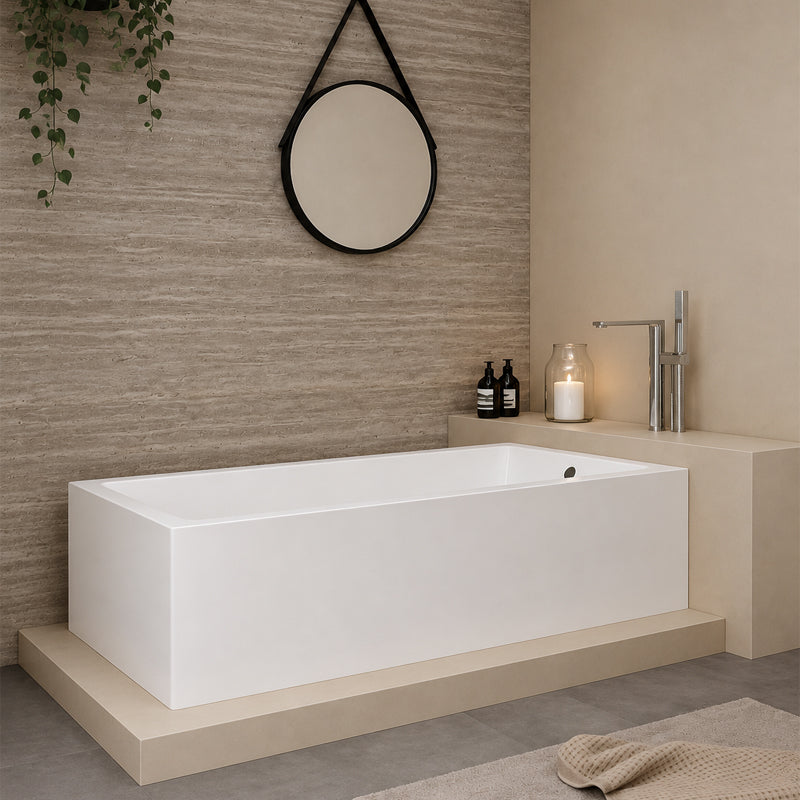 TB Plumb Essentials Portofino Single Ended Square Bath inc Leg Set